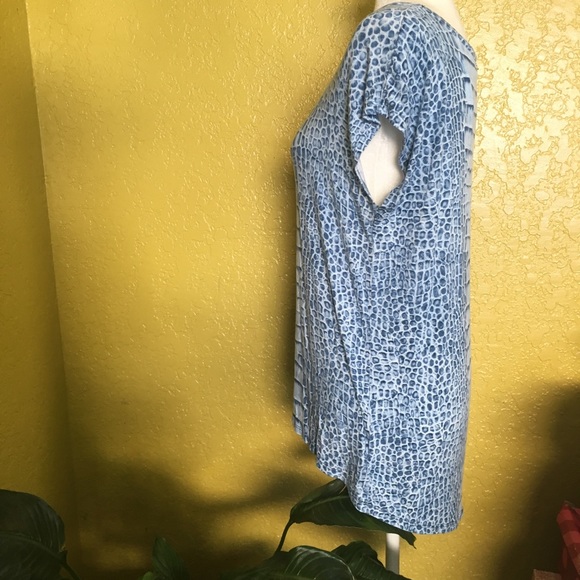 Michael Kors Snake Print Blue Blouse Size Small - Picture 2 of 5